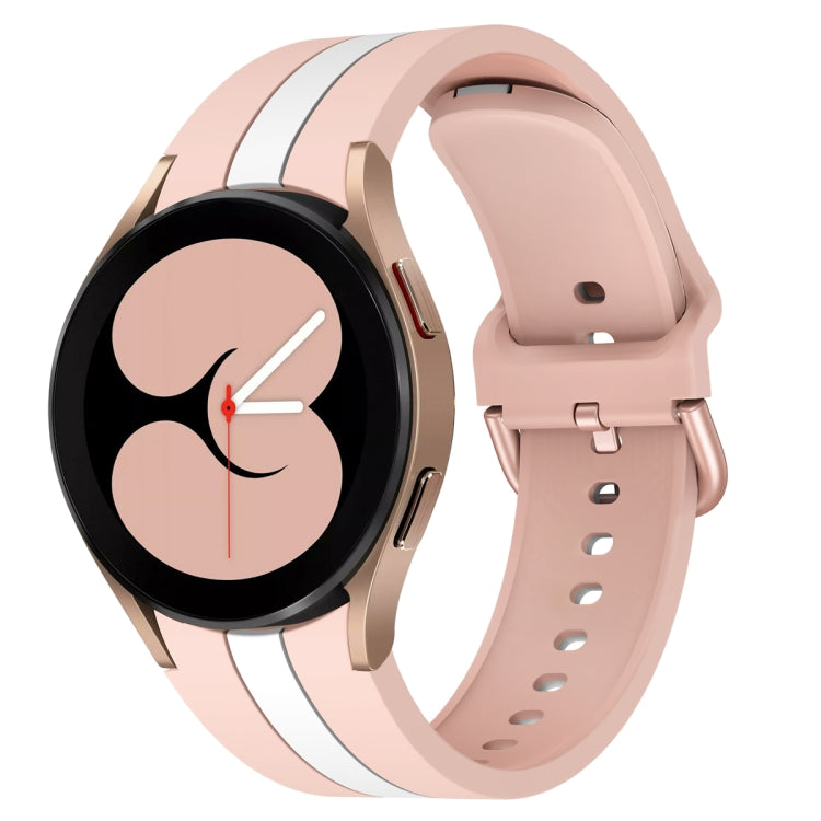 Pour Samsung Galaxy Watch4 40/44mm / Watch4 Classic 42/46mm Bracelet de montre en silicone bicolore à trois bandes verticales