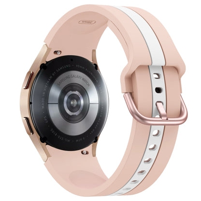 Pour Samsung Galaxy Watch4 40/44mm / Watch4 Classic 42/46mm Bracelet de montre en silicone bicolore à trois bandes verticales