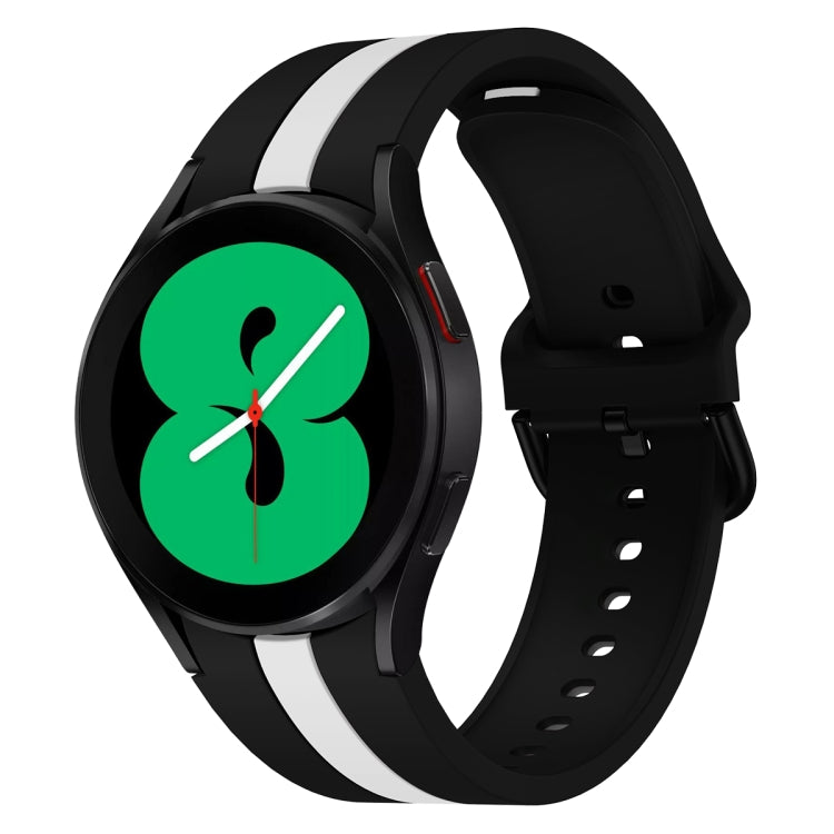 Pour Samsung Galaxy Watch4 40/44mm / Watch4 Classic 42/46mm Bracelet de montre en silicone bicolore à trois bandes verticales