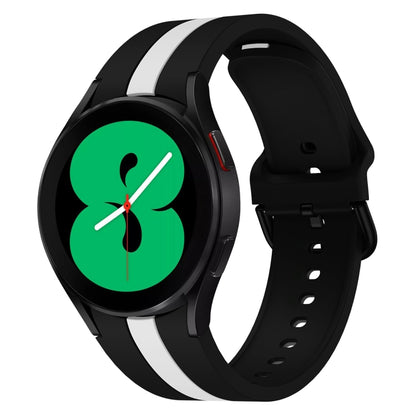 Pour Samsung Galaxy Watch4 40/44mm / Watch4 Classic 42/46mm Bracelet de montre en silicone bicolore à trois bandes verticales