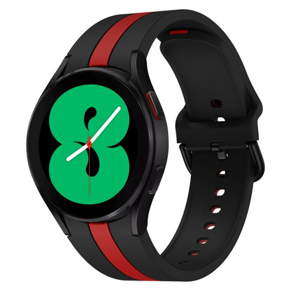 Pour Samsung Galaxy Watch4 40/44mm / Watch4 Classic 42/46mm Bracelet de montre en silicone bicolore à trois bandes verticales