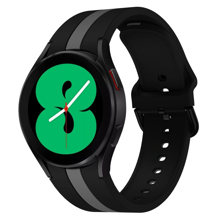 Pour Samsung Galaxy Watch4 40/44mm / Watch4 Classic 42/46mm Bracelet de montre en silicone bicolore à trois bandes verticales