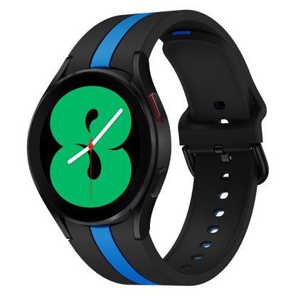 Pour Samsung Galaxy Watch4 40/44mm / Watch4 Classic 42/46mm Bracelet de montre en silicone bicolore à trois bandes verticales