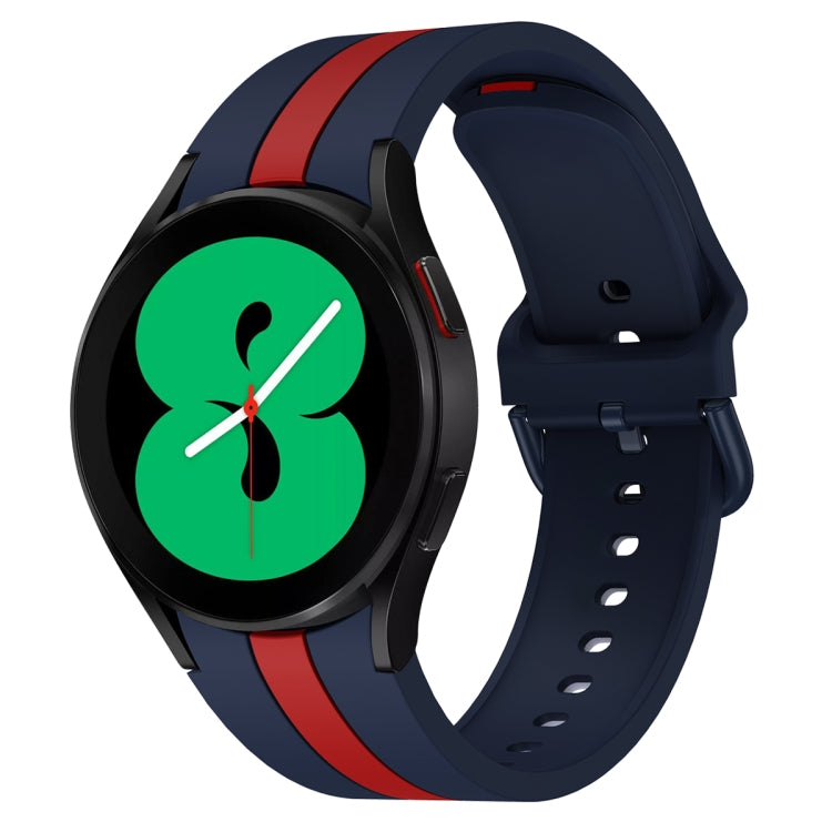 Pour Samsung Galaxy Watch4 40/44mm / Watch4 Classic 42/46mm Bracelet de montre en silicone bicolore à trois bandes verticales