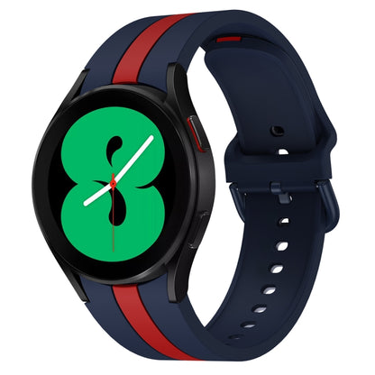 Pour Samsung Galaxy Watch4 40/44mm / Watch4 Classic 42/46mm Bracelet de montre en silicone bicolore à trois bandes verticales