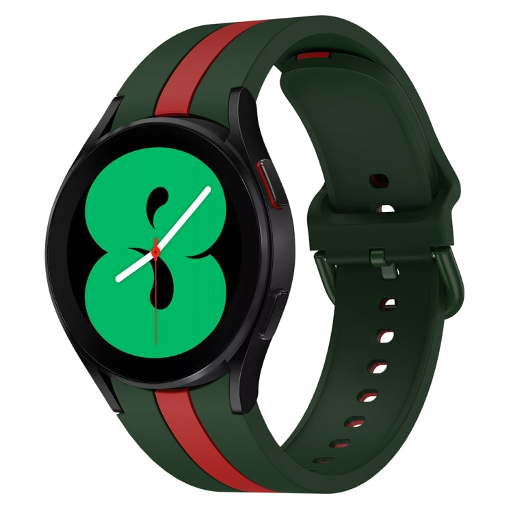Pour Samsung Galaxy Watch4 40/44mm / Watch4 Classic 42/46mm Bracelet de montre en silicone bicolore à trois bandes verticales