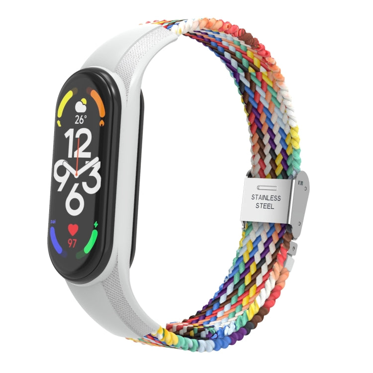 Bracelet de montre intégré en nylon tressé réglable, For Xiaomi Mi Band 7