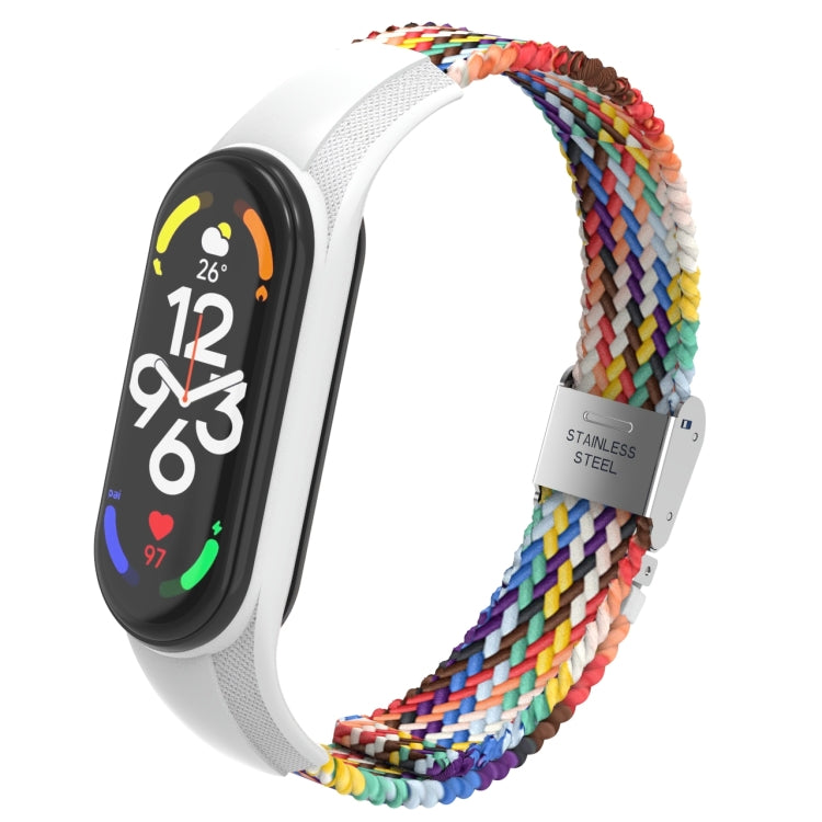 Bracelet de montre intégré en nylon tressé réglable, For Xiaomi Mi Band 7