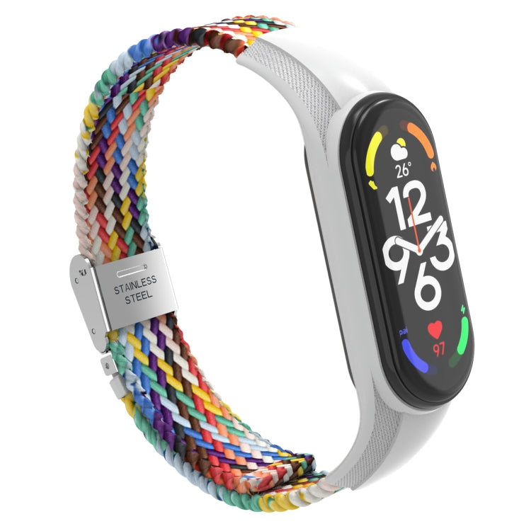 Bracelet de montre intégré en nylon tressé réglable, For Xiaomi Mi Band 7