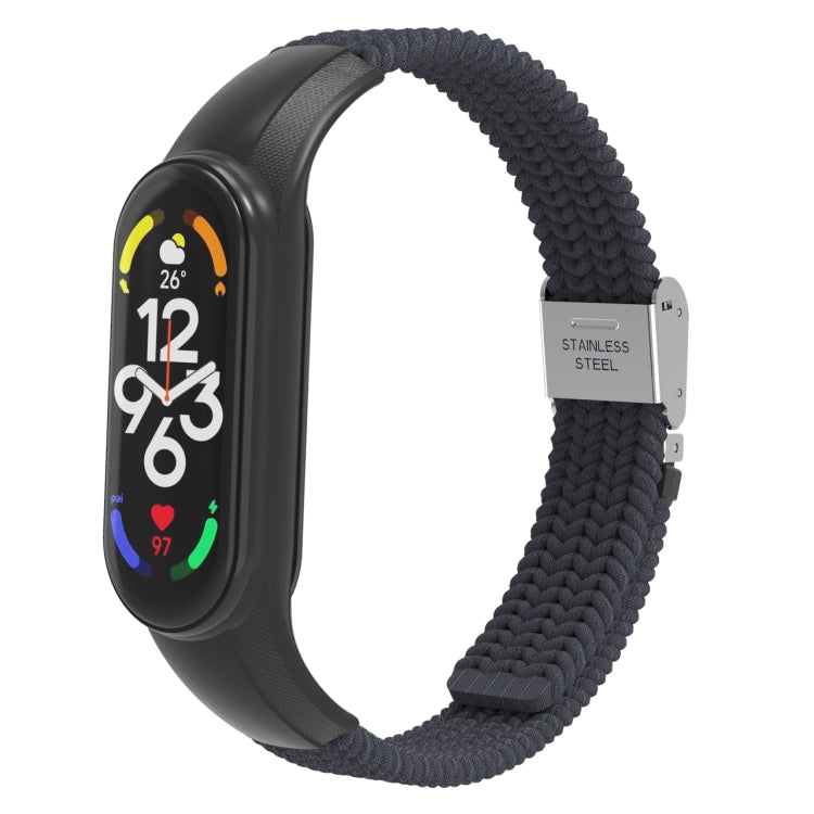 Bracelet de montre intégré en nylon tressé réglable, For Xiaomi Mi Band 7
