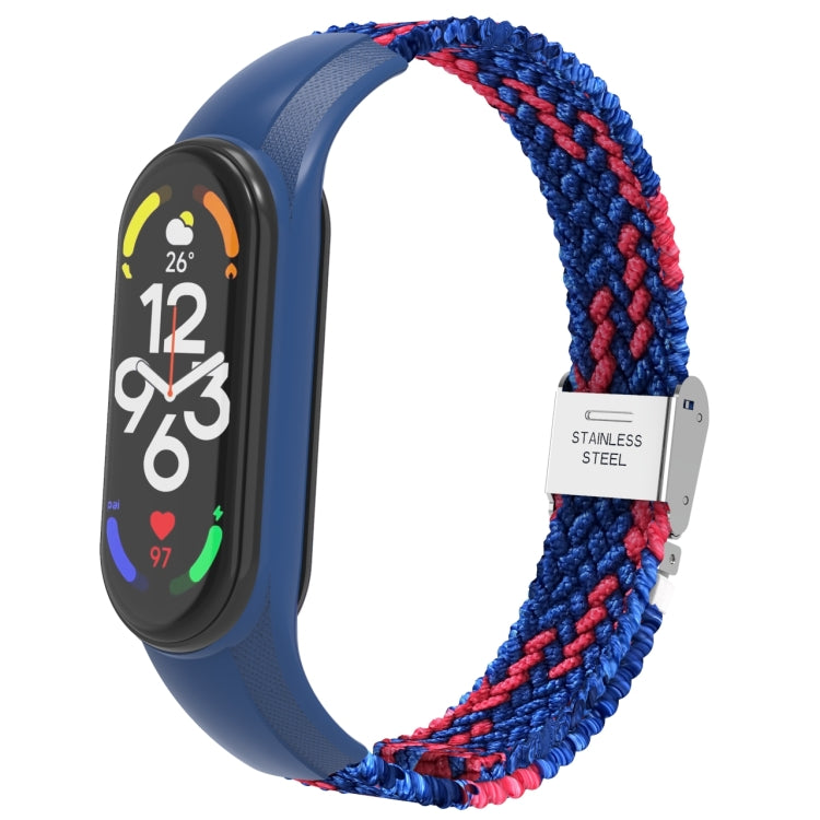 Bracelet de montre intégré en nylon tressé réglable, For Xiaomi Mi Band 7