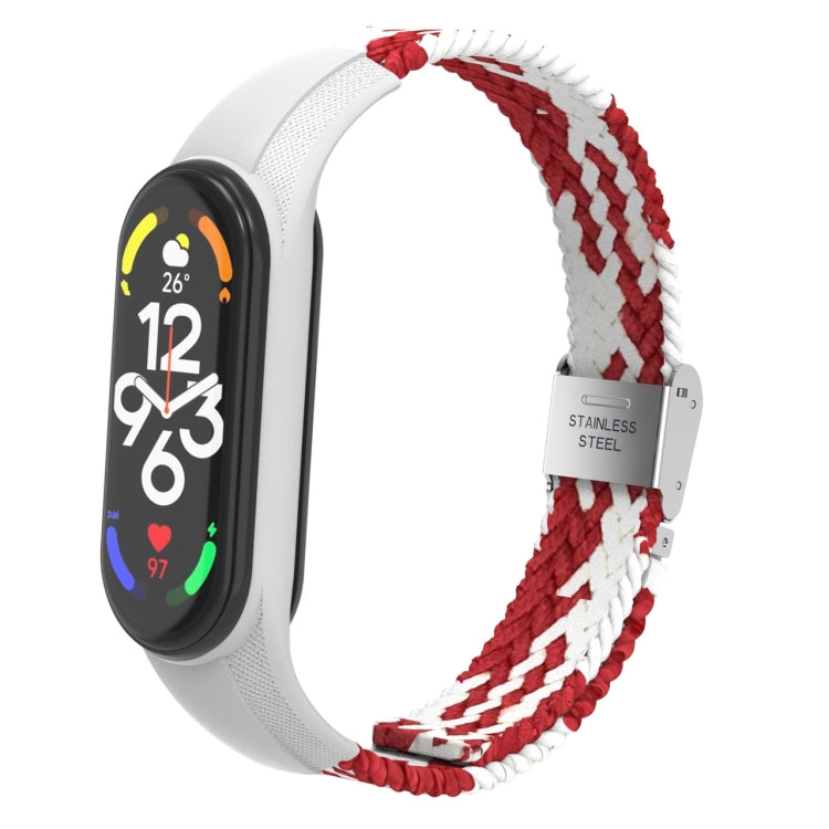 Bracelet de montre intégré en nylon tressé réglable, For Xiaomi Mi Band 7