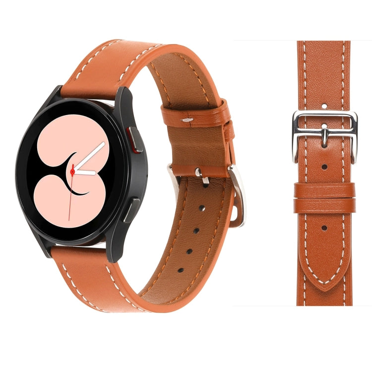 Bracelet de montre en cuir à armure toile, For Samsung Galaxy Watch4 40mm / 44mm