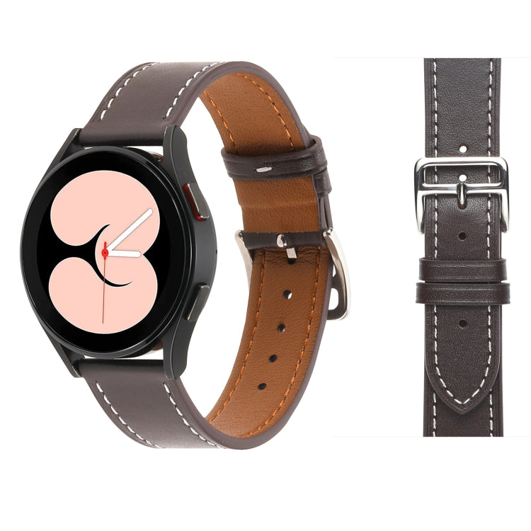 Bracelet de montre en cuir à armure toile, For Samsung Galaxy Watch4 40mm / 44mm