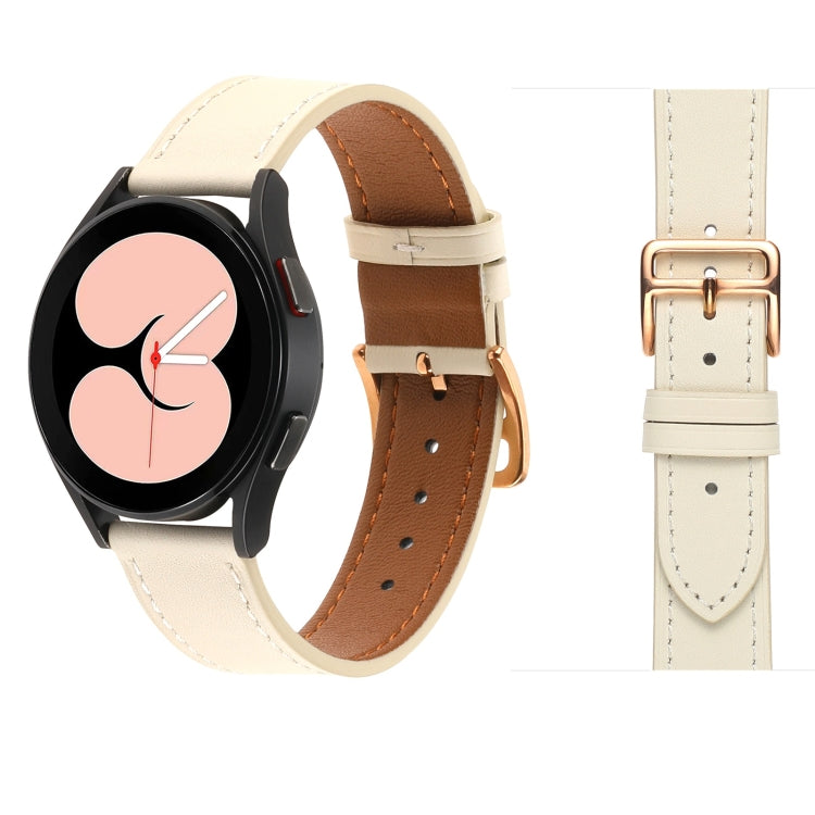 Bracelet de montre en cuir à armure toile, For Samsung Galaxy Watch4 40mm / 44mm