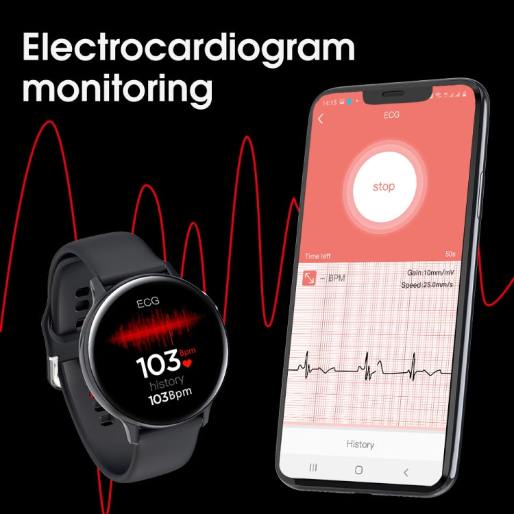 S20S Montre intelligente à écran HD de 1,4 pouces, étanche IP68, prise en charge du contrôle de la musique / photographie Bluetooth / moniteur de fréquence cardiaque / surveillance de la pression artérielle