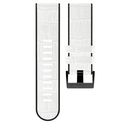 Bracelet de montre en cuir de silicone à texture crocodile, For Garmin Fenix 7/6 Pro/5 Plus 22mm, For Garmin Fenix 7X/6X Pro/Tactix 7 26mm