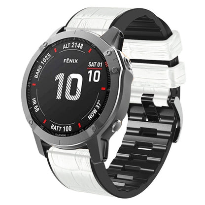 Bracelet de montre en cuir de silicone à texture crocodile, For Garmin Fenix 7/6 Pro/5 Plus 22mm, For Garmin Fenix 7X/6X Pro/Tactix 7 26mm