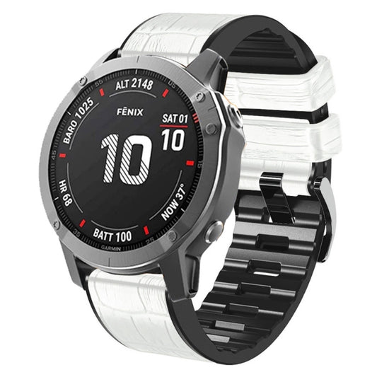 Bracelet de montre en cuir de silicone à texture crocodile, For Garmin Fenix 7/6 Pro/5 Plus 22mm, For Garmin Fenix 7X/6X Pro/Tactix 7 26mm