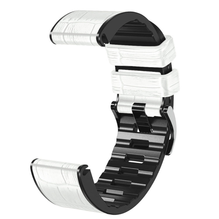 Bracelet de montre en cuir de silicone à texture crocodile, For Garmin Fenix 7/6 Pro/5 Plus 22mm, For Garmin Fenix 7X/6X Pro/Tactix 7 26mm
