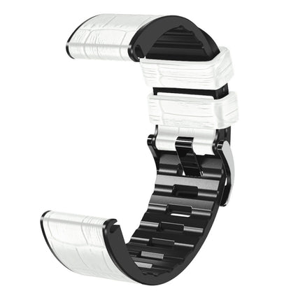 Bracelet de montre en cuir de silicone à texture crocodile, For Garmin Fenix 7/6 Pro/5 Plus 22mm, For Garmin Fenix 7X/6X Pro/Tactix 7 26mm