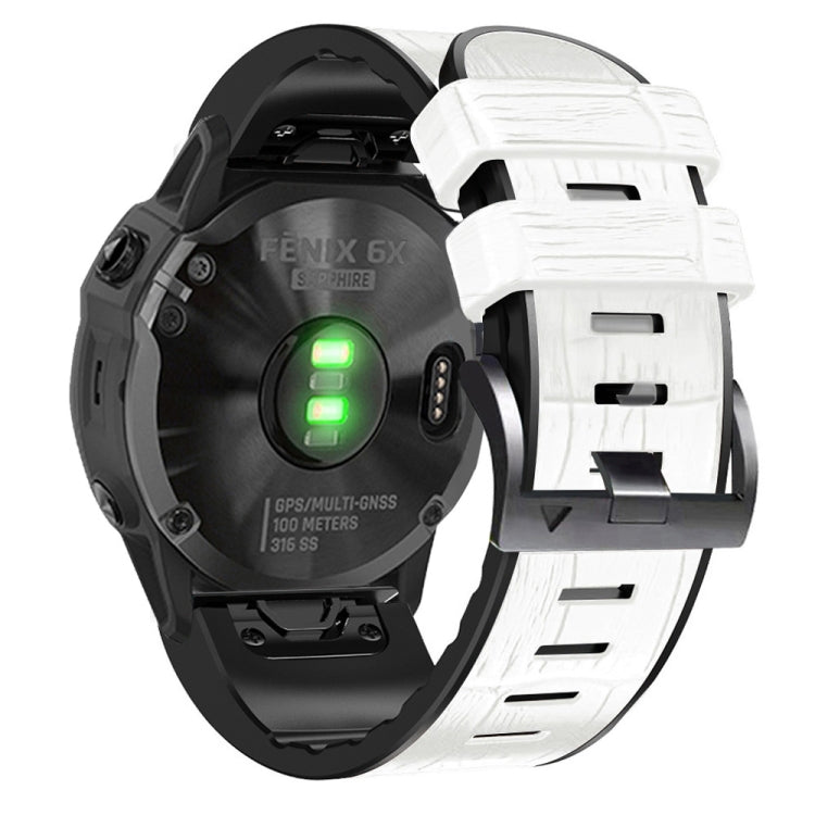 Bracelet de montre en cuir de silicone à texture crocodile, For Garmin Fenix 7/6 Pro/5 Plus 22mm, For Garmin Fenix 7X/6X Pro/Tactix 7 26mm