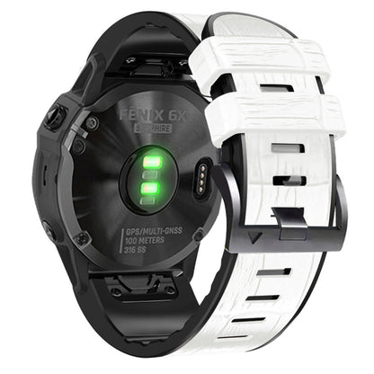 Bracelet de montre en cuir de silicone à texture crocodile, For Garmin Fenix 7/6 Pro/5 Plus 22mm, For Garmin Fenix 7X/6X Pro/Tactix 7 26mm