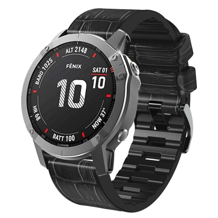 Bracelet de montre en cuir de silicone à texture crocodile, For Garmin Fenix 7/6 Pro/5 Plus 22mm, For Garmin Fenix 7X/6X Pro/Tactix 7 26mm