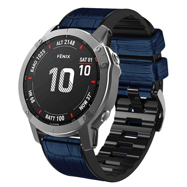 Bracelet de montre en cuir de silicone à texture crocodile, For Garmin Fenix 7/6 Pro/5 Plus 22mm, For Garmin Fenix 7X/6X Pro/Tactix 7 26mm
