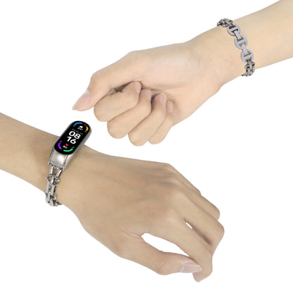 Bracelet de montre en acier inoxydable avec chaîne en métal, For Xiaomi Mi Band 4 / 3, For Xiaomi Mi Band 6 / 5, For Xiaomi Mi Band 7