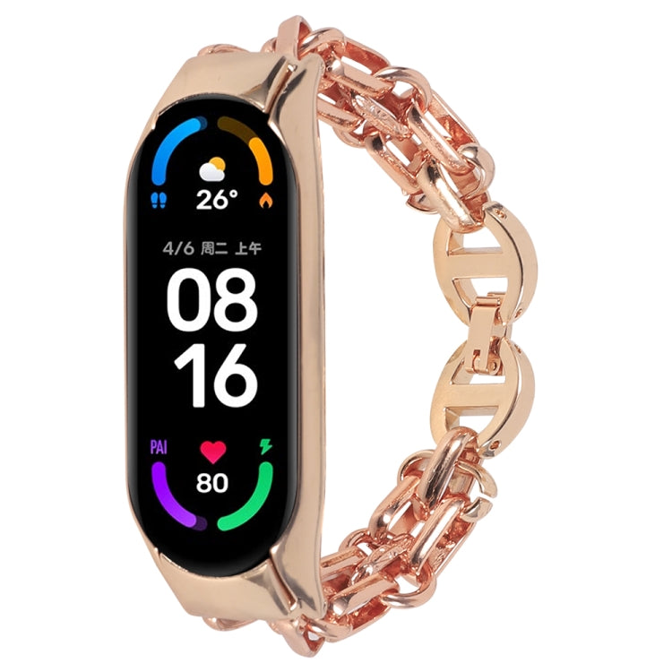 Bracelet de montre en acier inoxydable avec chaîne en métal, For Xiaomi Mi Band 4 / 3, For Xiaomi Mi Band 6 / 5, For Xiaomi Mi Band 7