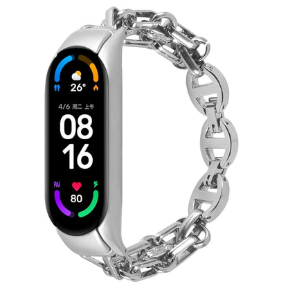 Bracelet de montre en acier inoxydable avec chaîne en métal, For Xiaomi Mi Band 4 / 3, For Xiaomi Mi Band 6 / 5, For Xiaomi Mi Band 7