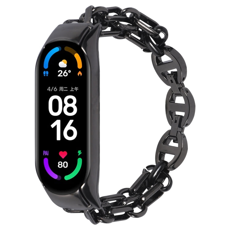 Bracelet de montre en acier inoxydable avec chaîne en métal, For Xiaomi Mi Band 4 / 3, For Xiaomi Mi Band 6 / 5, For Xiaomi Mi Band 7