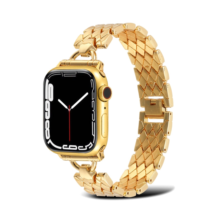 Bracelet de montre en métal losange en forme de D pour la série Apple Watch, 7 45mm / 6&SE&5&4 44mm / 3&2&1 42mm, 7 41mm / 6&SE&5&4 40mm / 3&2&1 38mm