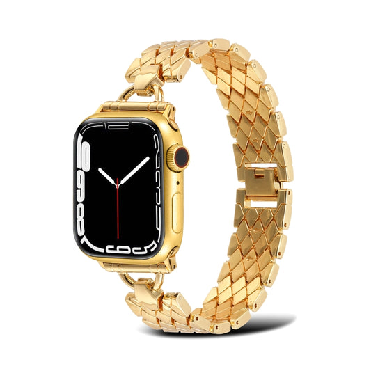 Bracelet de montre en métal losange en forme de D pour la série Apple Watch, 7 45mm / 6&SE&5&4 44mm / 3&2&1 42mm, 7 41mm / 6&SE&5&4 40mm / 3&2&1 38mm