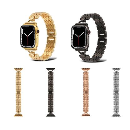 Bracelet de montre en métal losange en forme de D pour la série Apple Watch, 7 45mm / 6&SE&5&4 44mm / 3&2&1 42mm, 7 41mm / 6&SE&5&4 40mm / 3&2&1 38mm