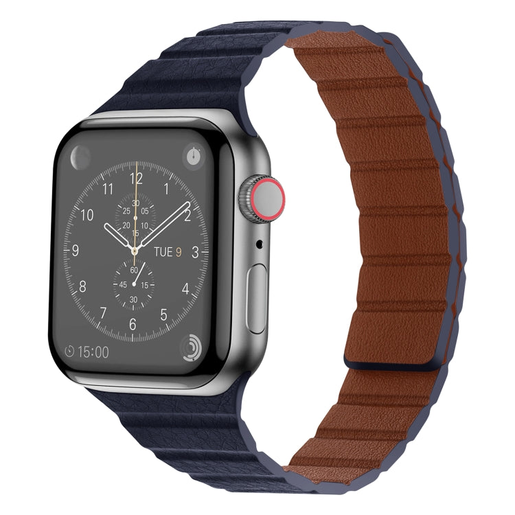 Bracelet de montre en cuir magnétique solide pour la série Apple Watch, 7 41mm / 6&SE&5&4 40mm / 3&2&1 38mm, 7 45mm / 6&SE&5&4 44mm / 3&2&1 42mm