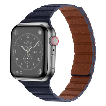 Bracelet de montre en cuir magnétique solide pour la série Apple Watch, 7 41mm / 6&SE&5&4 40mm / 3&2&1 38mm, 7 45mm / 6&SE&5&4 44mm / 3&2&1 42mm