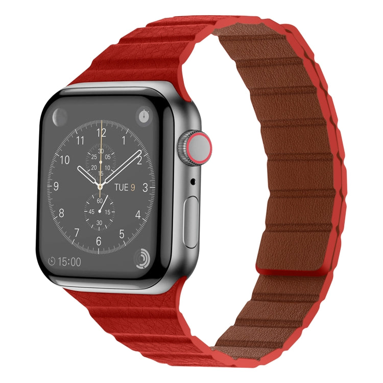 Bracelet de montre en cuir magnétique solide pour la série Apple Watch, 7 41mm / 6&SE&5&4 40mm / 3&2&1 38mm, 7 45mm / 6&SE&5&4 44mm / 3&2&1 42mm