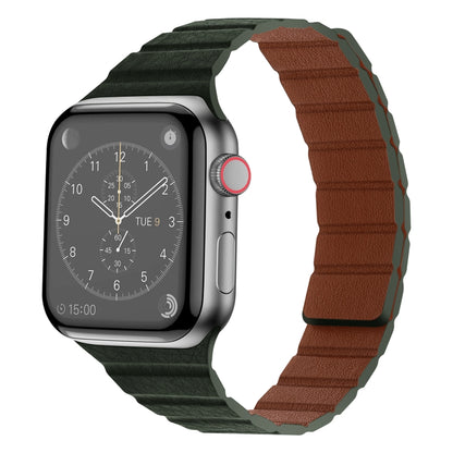 Bracelet de montre en cuir magnétique solide pour la série Apple Watch, 7 41mm / 6&SE&5&4 40mm / 3&2&1 38mm, 7 45mm / 6&SE&5&4 44mm / 3&2&1 42mm