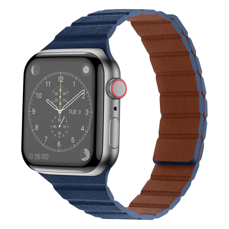 Bracelet de montre en cuir magnétique solide pour la série Apple Watch, 7 41mm / 6&SE&5&4 40mm / 3&2&1 38mm, 7 45mm / 6&SE&5&4 44mm / 3&2&1 42mm