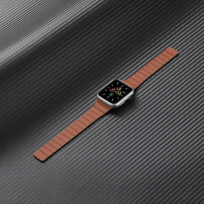 Bracelet de montre en cuir magnétique solide pour la série Apple Watch, 7 41mm / 6&SE&5&4 40mm / 3&2&1 38mm, 7 45mm / 6&SE&5&4 44mm / 3&2&1 42mm