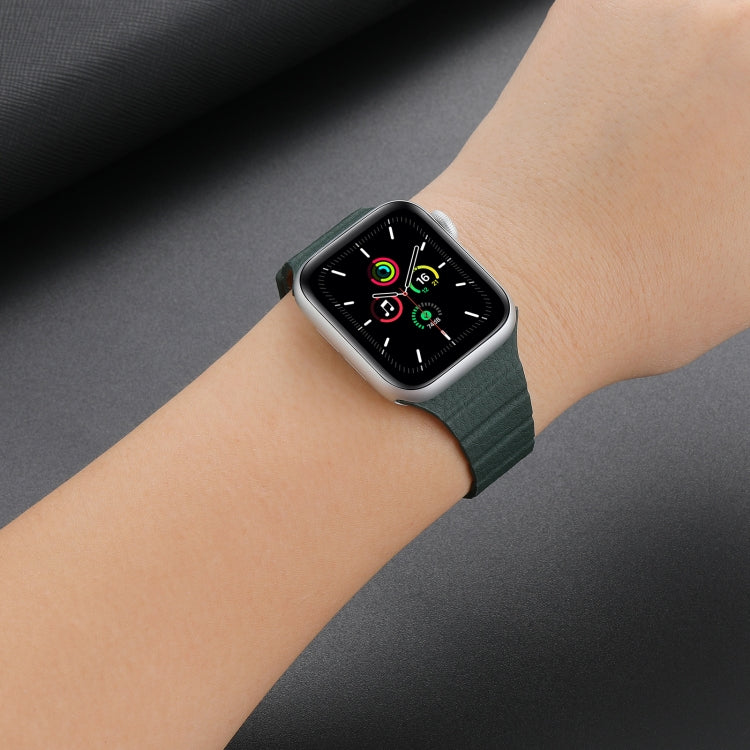 Bracelet de montre en cuir magnétique solide pour la série Apple Watch, 7 41mm / 6&SE&5&4 40mm / 3&2&1 38mm, 7 45mm / 6&SE&5&4 44mm / 3&2&1 42mm