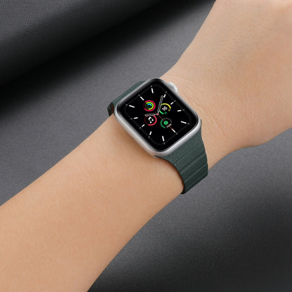 Bracelet de montre en cuir magnétique solide pour la série Apple Watch, 7 41mm / 6&SE&5&4 40mm / 3&2&1 38mm, 7 45mm / 6&SE&5&4 44mm / 3&2&1 42mm
