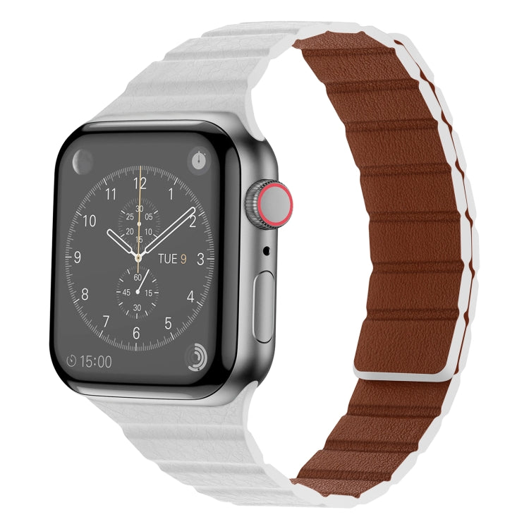 Bracelet de montre en cuir magnétique solide pour la série Apple Watch, 7 41mm / 6&SE&5&4 40mm / 3&2&1 38mm, 7 45mm / 6&SE&5&4 44mm / 3&2&1 42mm