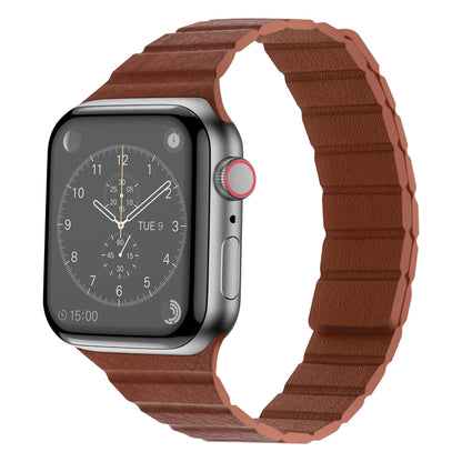 Bracelet de montre en cuir magnétique solide pour la série Apple Watch, 7 41mm / 6&SE&5&4 40mm / 3&2&1 38mm, 7 45mm / 6&SE&5&4 44mm / 3&2&1 42mm