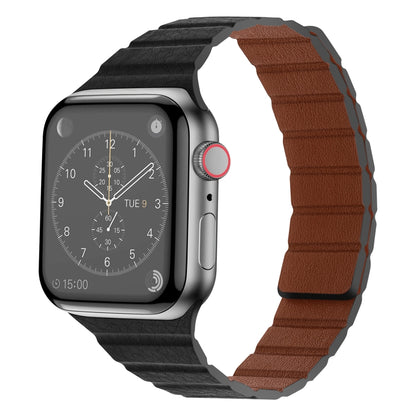 Bracelet de montre en cuir magnétique solide pour la série Apple Watch, 7 41mm / 6&SE&5&4 40mm / 3&2&1 38mm, 7 45mm / 6&SE&5&4 44mm / 3&2&1 42mm