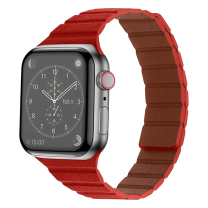 Bracelet de montre en cuir magnétique solide pour la série Apple Watch, 7 41mm / 6&SE&5&4 40mm / 3&2&1 38mm, 7 45mm / 6&SE&5&4 44mm / 3&2&1 42mm