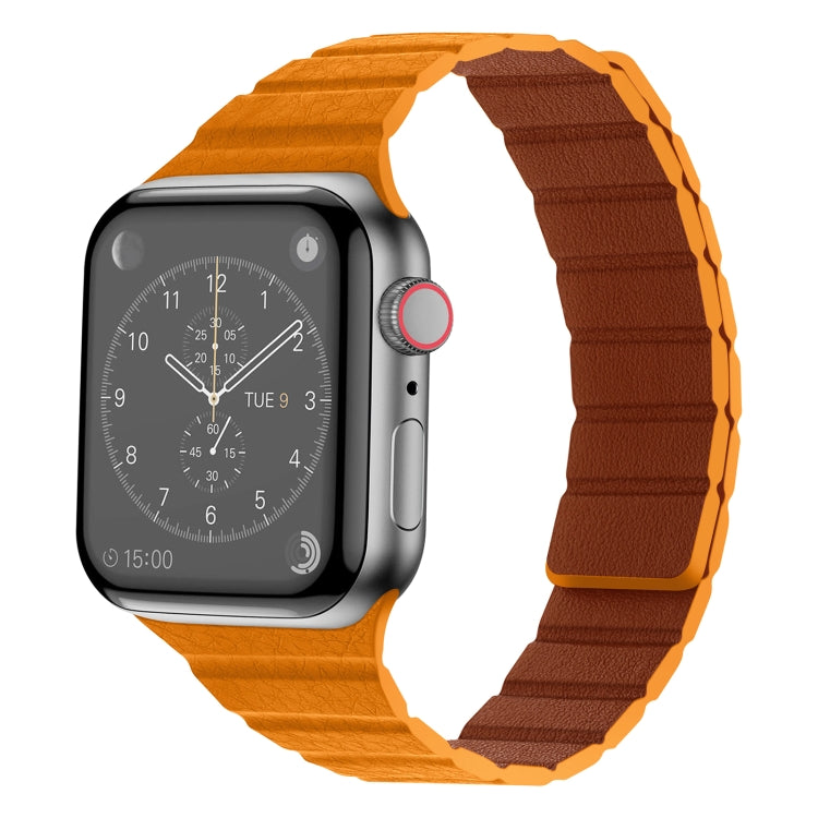 Bracelet de montre en cuir magnétique solide pour la série Apple Watch, 7 41mm / 6&SE&5&4 40mm / 3&2&1 38mm, 7 45mm / 6&SE&5&4 44mm / 3&2&1 42mm