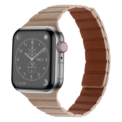 Bracelet de montre en cuir magnétique solide pour la série Apple Watch, 7 41mm / 6&SE&5&4 40mm / 3&2&1 38mm, 7 45mm / 6&SE&5&4 44mm / 3&2&1 42mm